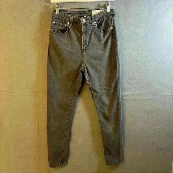 Rag & Bone Black Nina High Rise Ankle Skinny Jeans sz 29 - Picture 1 of 9